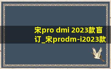 宋pro dmi 2023款盲订_宋prodm-i2023款报价